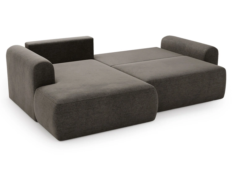 Ecksofa L-Form mit Schlaffunktion und Bettkasten Savana Bis Grau