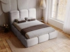 Polsterbett mit Bettkasten und Lattenrost 200x200 Bubble Hellgrau