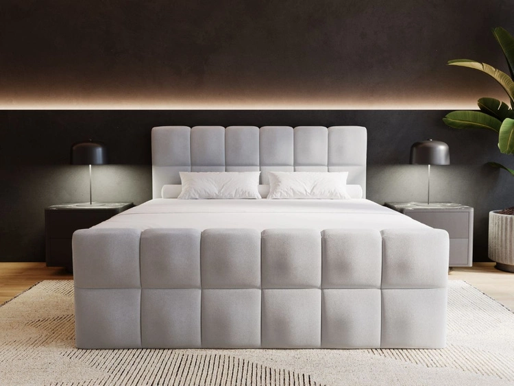 Boxspringbett mit Bettkasten 160x200 Alicante Grau