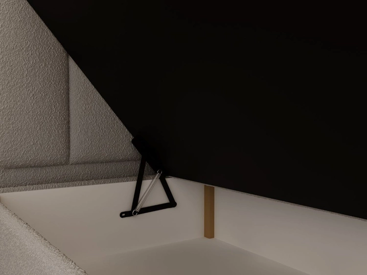 Boxspringbett mit Bettkasten 160x200 Bouclé-Stoff Cloud Grau