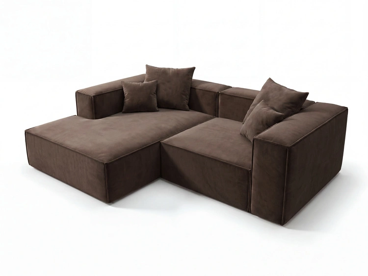 Ecksofa L Links Vellaro Braun