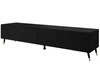 TV-Lowboard mit Türen auf schwarz-goldenen Beinen 175 cm Sorelle Schwarz Matt