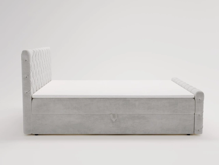 Boxspringbett mit Bettkasten 140x200 Lunaris Hellgrau