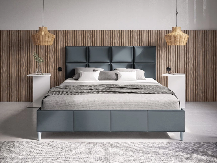 Polsterbett mit Lattenrost 180x200 Luxe Dunkelgrau
