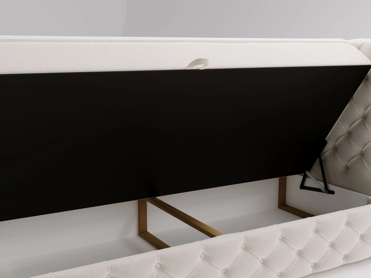 Boxspringbett mit Bettkasten 140x200 Canolo Creme