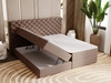 Boxspringbett mit Bettkasten 200x200 Bergamo Braun