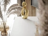 TV-Schrank mit gefrästen Fronten und goldenen Metallbeinen Vionel Weiß glänzend