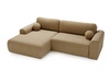 Ecksofa L-Form mit Schlaffunktion und Bettkasten Savana Links Bouclé-Stoff Hellbraun