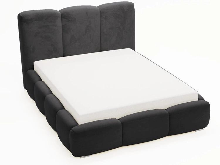 Polsterbett mit Bettkasten und Lattenrost 180x200 Bubble Schwarz