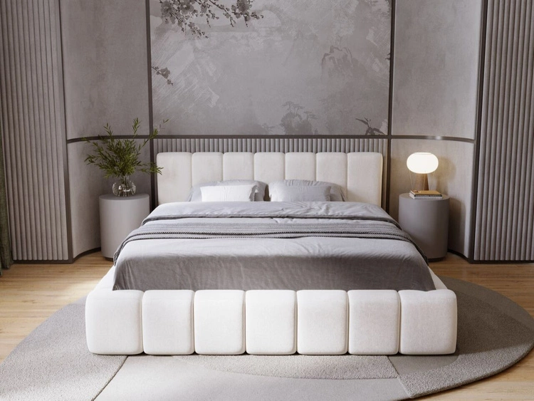 Polsterbett mit Bettkasten und Lattenrost 120x200 Orio Beige