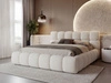 Polsterbett mit Bettkasten und Lattenrost 180x200 Modo aus Bouclé-Stoff Beige
