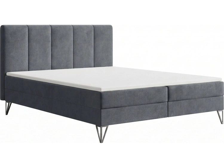 Boxspringbett mit Bettkasten 180x200 Vendi grau