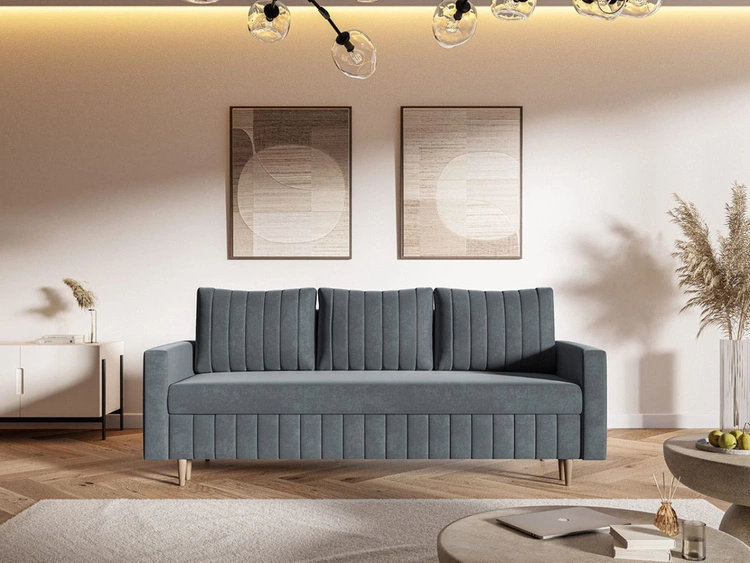 Schlafsofa mit Bettfunktion und Bettkasten Castelo Dunkelgrau