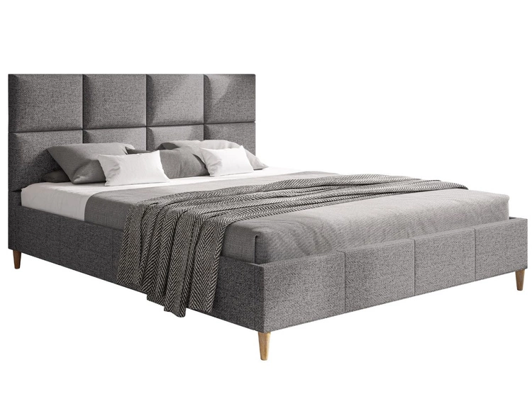 Polsterbett mit Lattenrost 120x200 Luxe Hellgrau