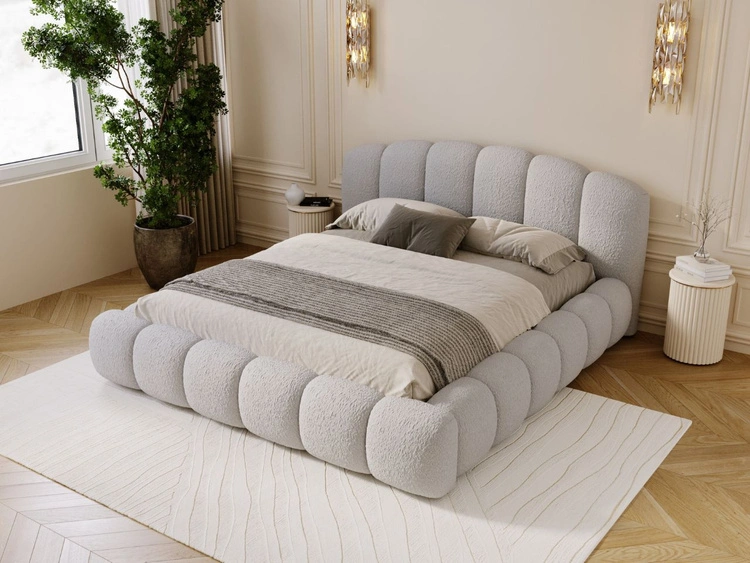 Polsterbett mit Stauraum und Lattenrost 160x200 Cloud Soft Grau