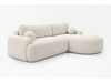 Ecksofa L-Form Rechts mit Schlaffunktion und Bettkasten Aurio Creme
