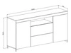 Wohnzimmer-Set – TV-Schrank und Kommode auf schwarzen Füßen Asumi Weiß und Eiche Wotan