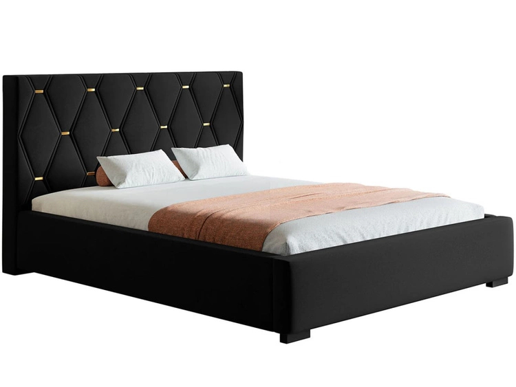 Polsterbett mit Bettkasten und Lattenrost 180x200 Tasso Schwarz