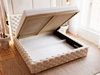 Polsterbett mit Bettkasten und Lattenrost 200x200 Astra Beige