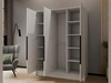 Kleiderschrank 150 cm Perugia Weiß mit schwarzen Griffen