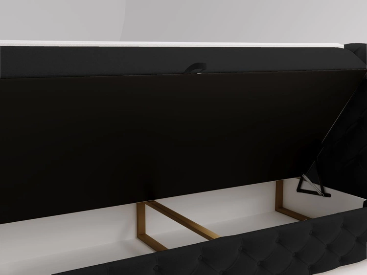 Boxspringbett mit Bettkasten 140x200 Canolo Schwarz
