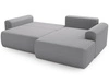Ecksofa mit Schlaffunktion und Bettkasten Belvio rechts Hellgrau