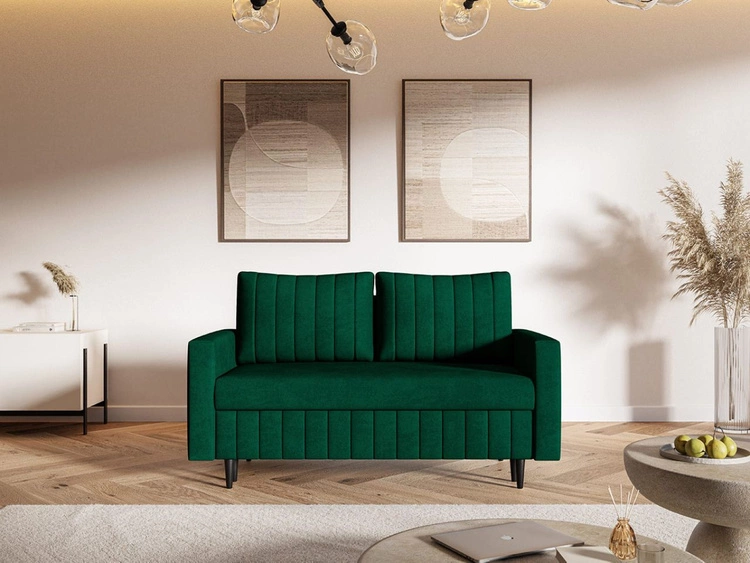 Schlafsofa mit Bettfunktion und Bettkasten Castelo Grün