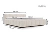 Polsterbett ohne Bettkasten mit Lattenrost 180x200 Cloud Low aus Samtstoff Grau