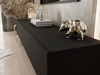 TV-Lowboard mit Türen auf Goldenen Metallbeinen 175 cm Sorelle Schwarz Matt