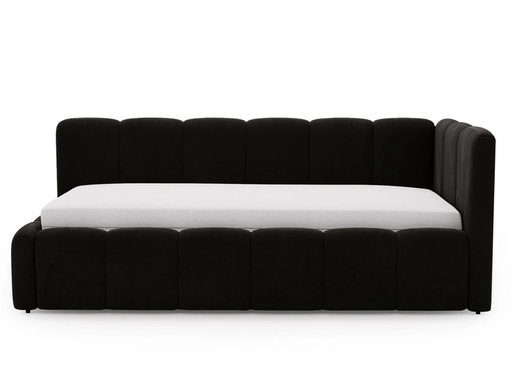 Jugendbett Einzelbett mit Bettkasten und Lattenrost 90x200 Cloud One Schwarz