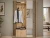 Garderobe mit Spiegel und Kleiderhaken Graphit, Artisan Eiche
