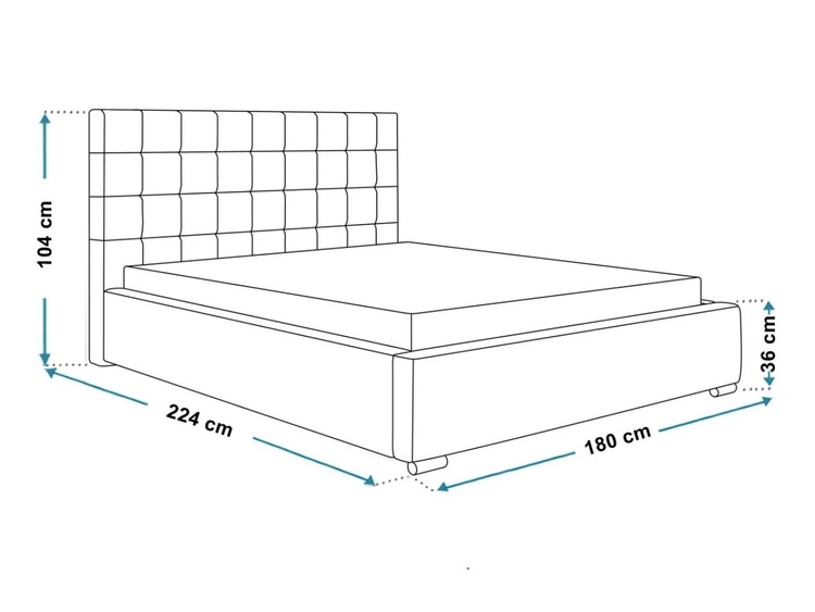 Polsterbett mit Bettkasten und Lattenrost 160x200 Terra Dunkelblau