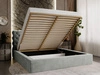 Polsterbett mit Bettkasten und Lattenrost 140x200 Apollo Grau