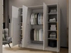 Kleiderschrank mit Spiegel 200 cm Lucca Weiß mit goldenen Griffen