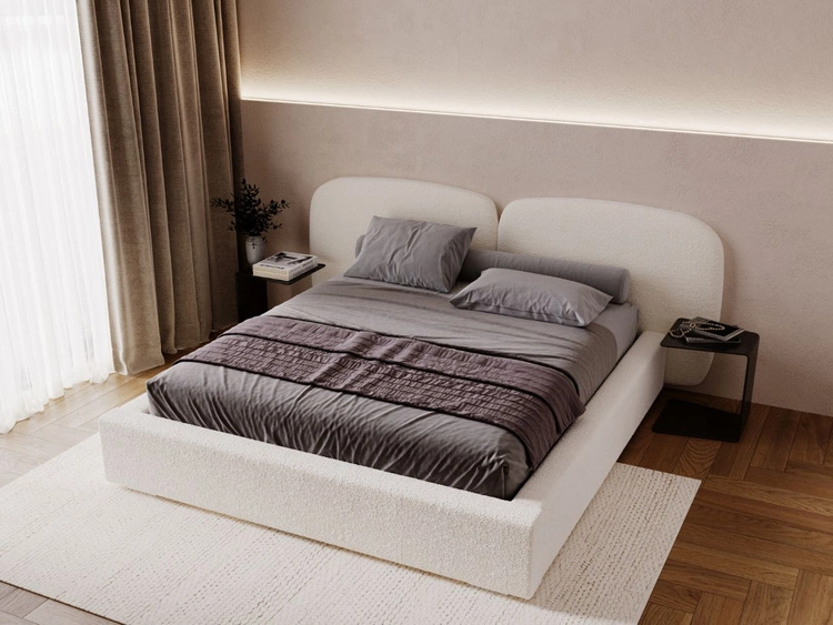 Polsterbett mit Bettkasten und Lattenrost 180x200 Palermo Creme