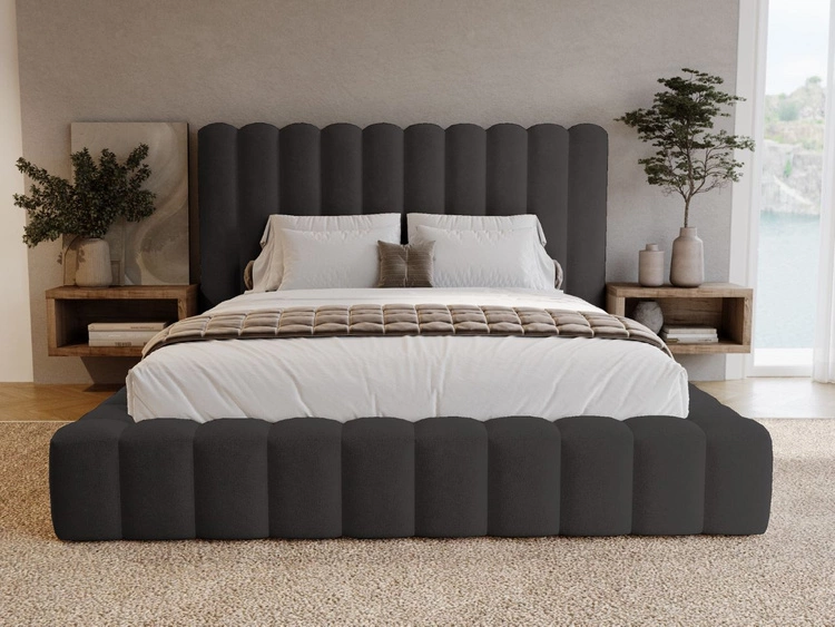 Polsterbett mit Bettkasten und Lattenrost 180x200 Rotto Schwarz