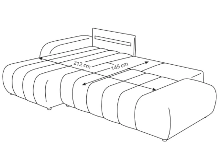 Ecksofa mit Schlaffunktion und Bettkasten Rechts Adoro Hellbeige
