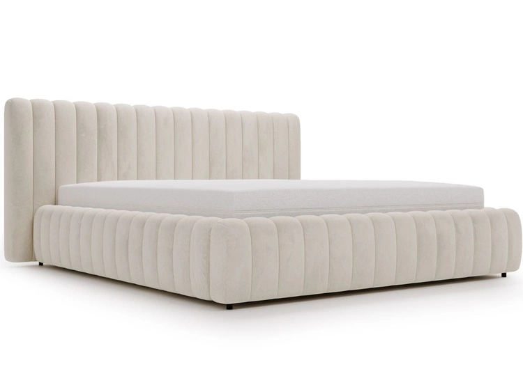 Polsterbett mit Bettkasten und Lattenrost 120x200 Bliss Beige