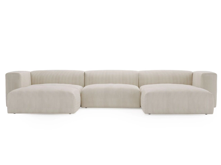 Wohnlandschaft Universell Moderne Cord Ecksofa Landi Beige