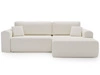 Ecksofa mit Schlaffunktion und Bettkasten Belvio rechts Creme
