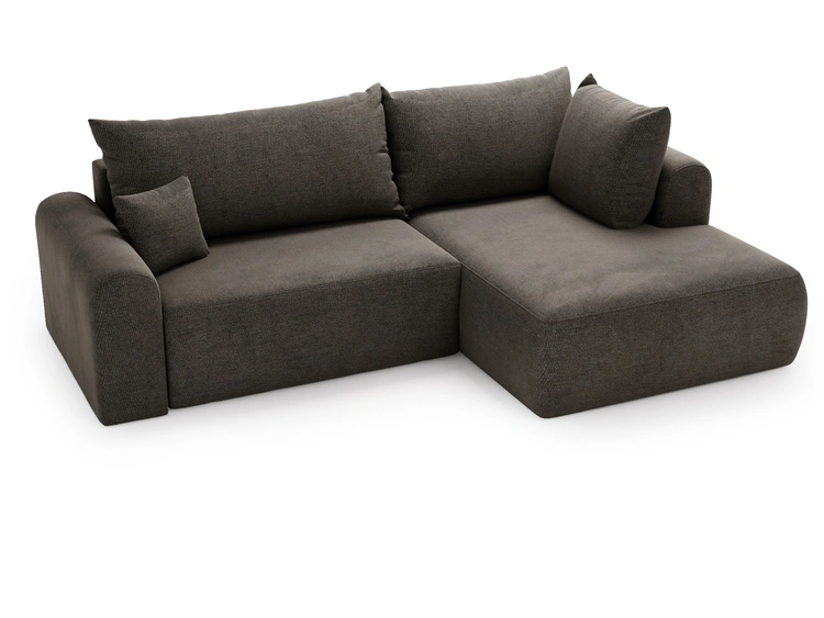 Ecksofa L-Form mit Schlaffunktion und Bettkasten Savana Bis Grau