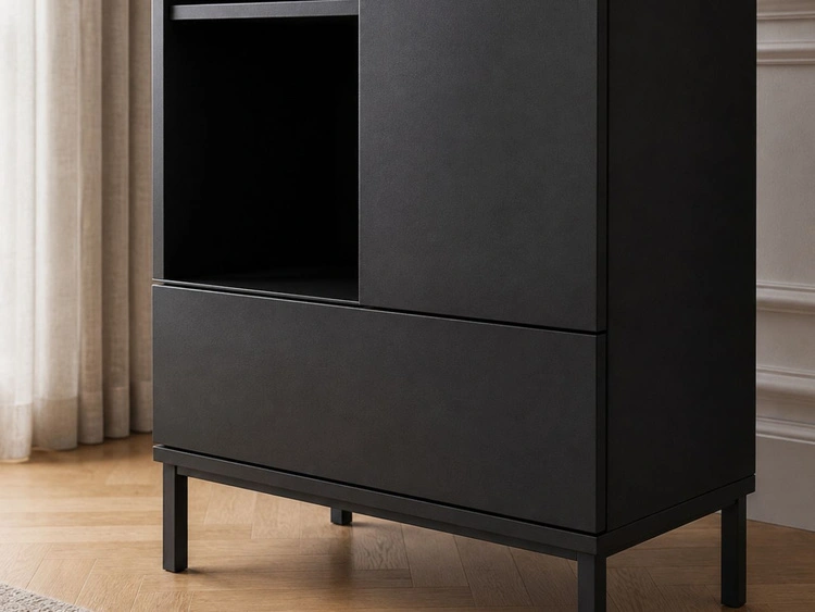 Regal mit Schublade und Türe Soroko Schwarz