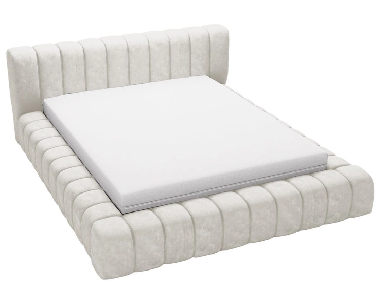 Polsterbett mit Bettkasten und Lattenrost 180x200 Italia Creme