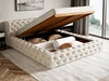 Polsterbett mit Bettkasten und Lattenrost 140x200 Palini Beige