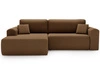 Ecksofa mit Schlaffunktion und Bettkasten Belvio links Braun
