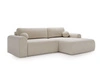 Ecksofa L-Form mit Schlaffunktion und Bettkasten Savana Rechts Bouclé-Stoff Creme