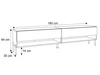 TV-Schrank 180 cm mit LED-Beleuchtung und schwarzen Beinen Aurelie Artisan Eiche