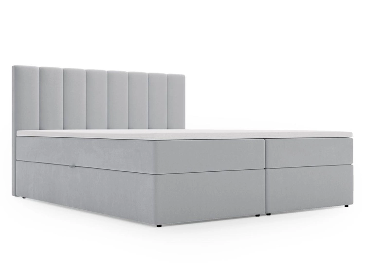 Boxspringbett mit Bettkasten 160x200 Mocca Grau