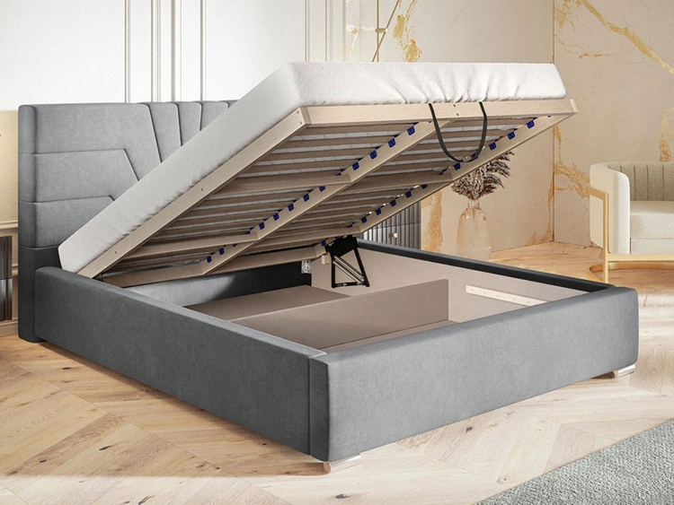 Polsterbett mit Bettkasten und Lattenrost 160x200 Tesis Dunkelgrau
