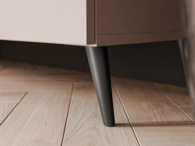 Wohnwand für das Wohnzimmer auf Schwarzen Metallbeinen Noaé Kaschmir
